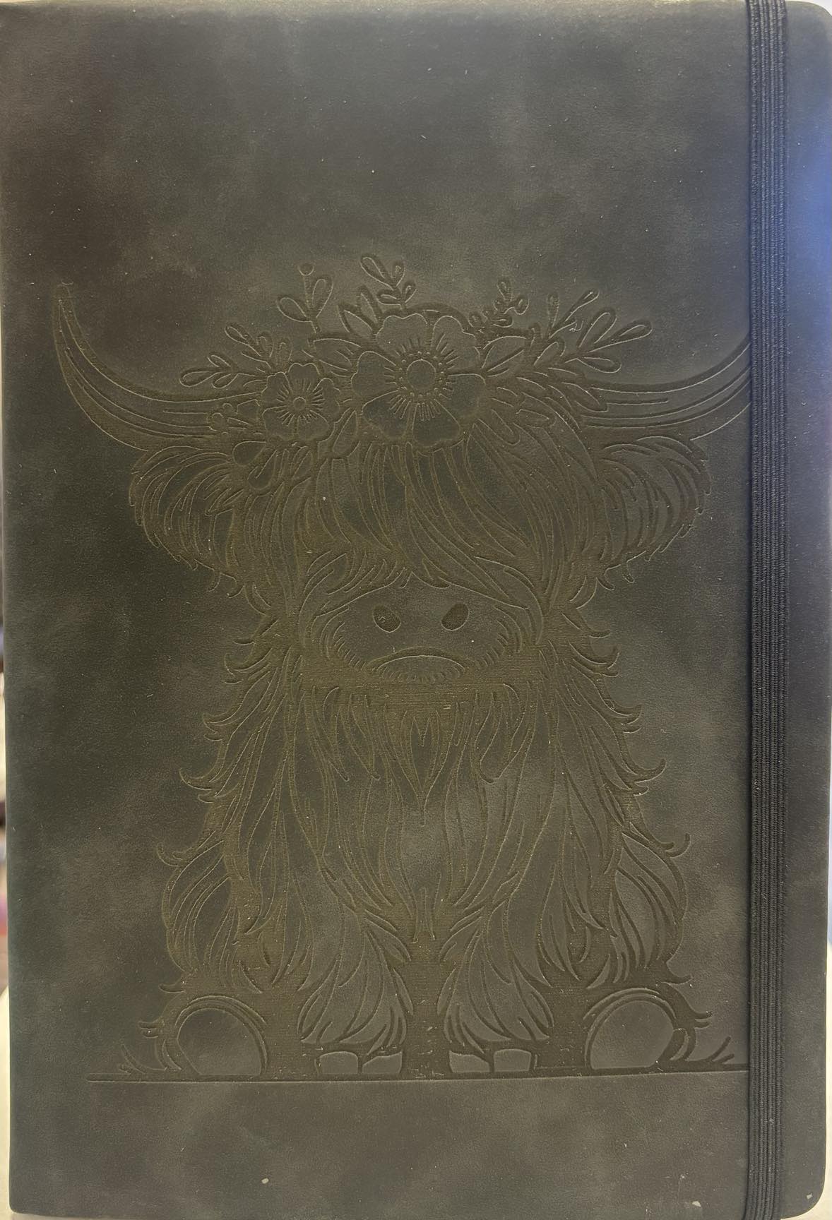 Highland Cow Leather Journal