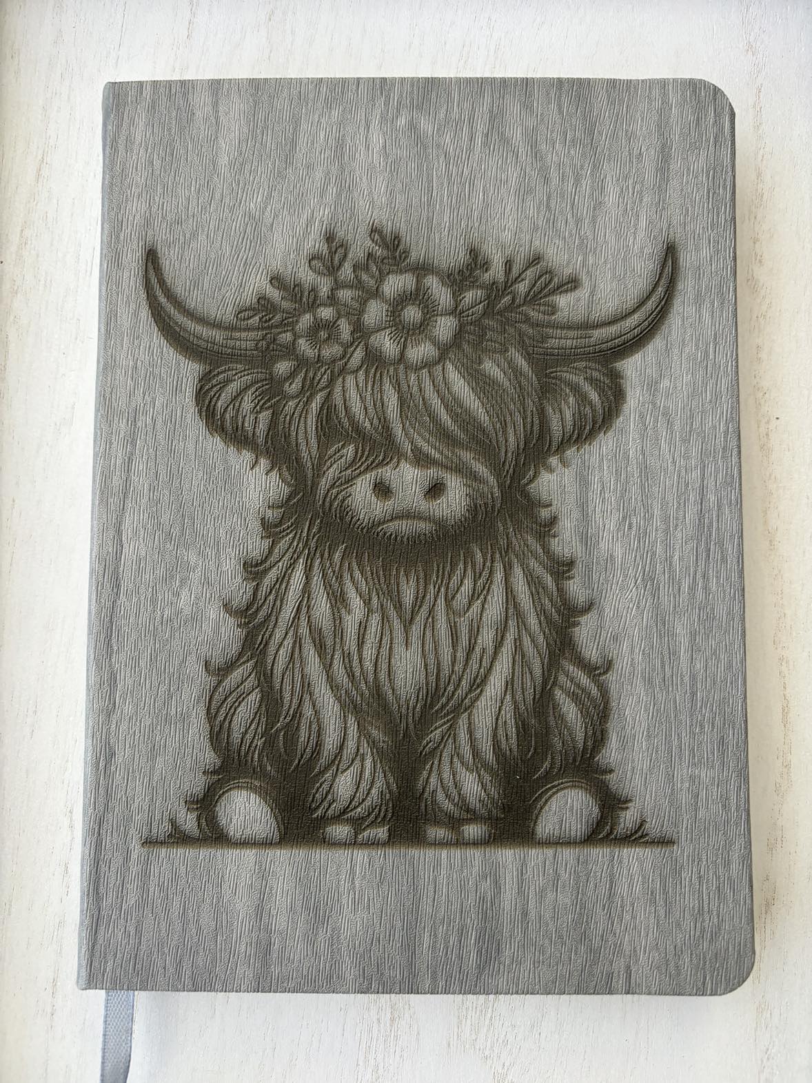 Highland Cow Wood Cover Journal