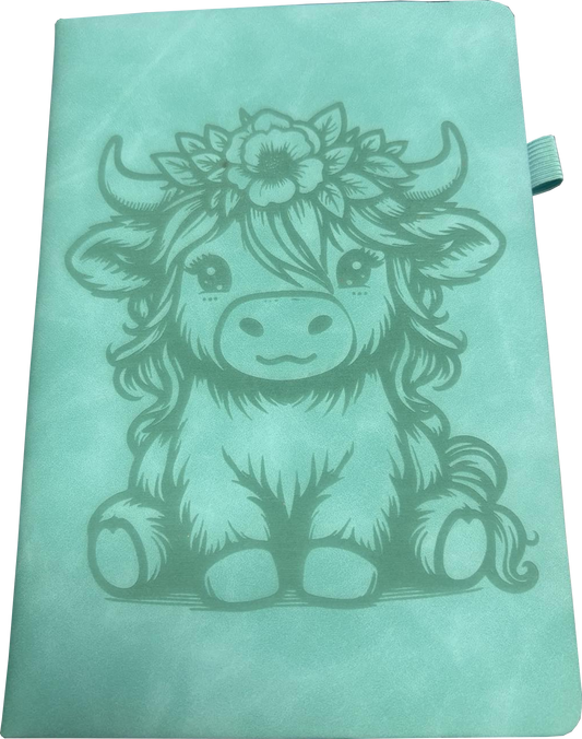 Highland Cow Leather Journal